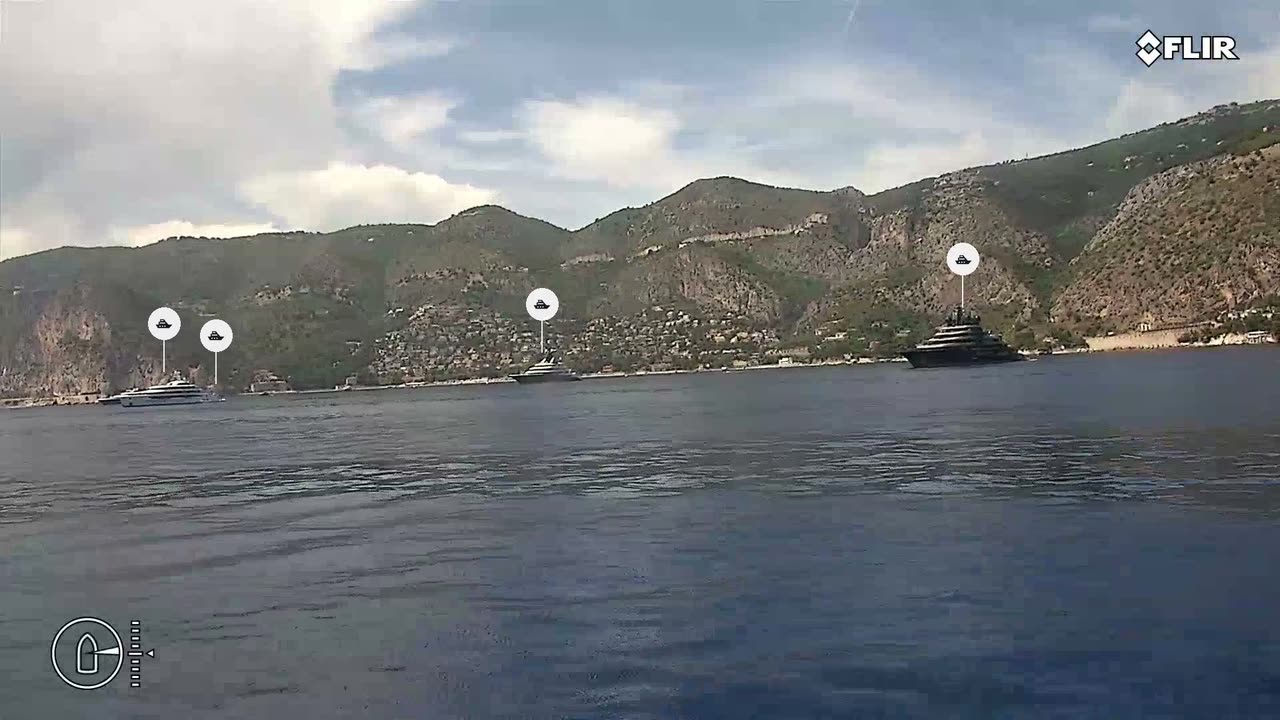 Visible spectrum capture — Vessels at anchor — with live AIUS detections